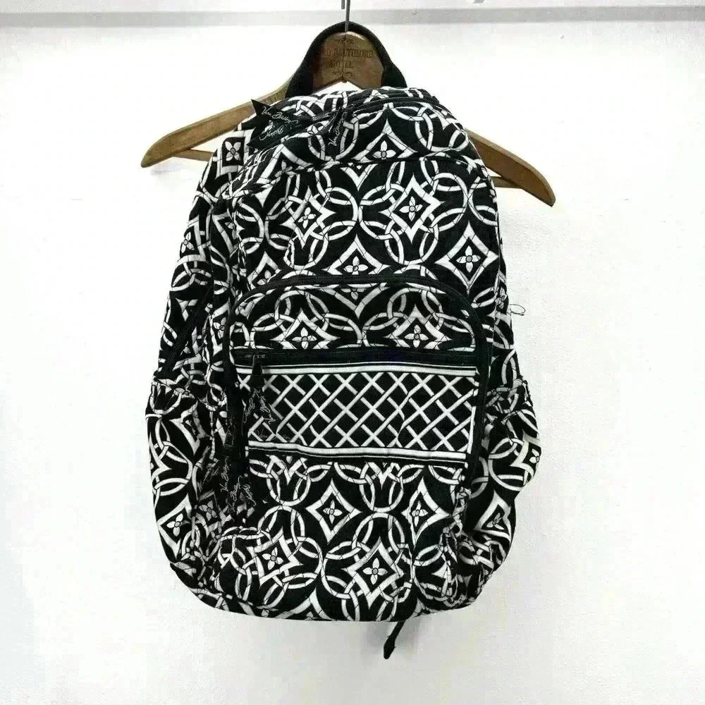 Vera Bradley Tech backpack‎ Concerto pattern Black White Quilted